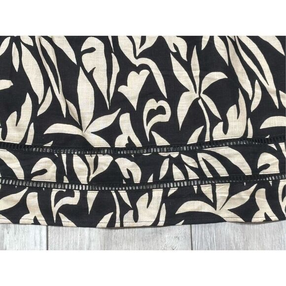 Terra & Sky plus peasant linen black and tan blouse plus size 3X - Picture 6 of 13